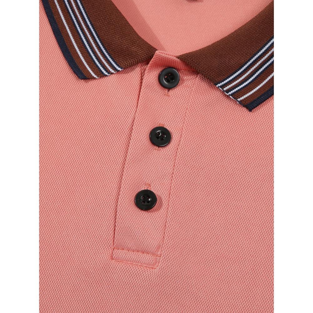 Men's Solid Color Short Sleeved Lapel Polo Shirt
