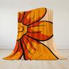 Kräftige Orangefarbene Blume Flanelldecke Warm Weich Halloween Weihnachten Sofa Warm Gemütlich Dekoratives Dekor Geschenk Für Alle Jahreszeiten