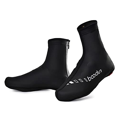 Cycle Shoes Cover, Winter Cycling Shoe Covers, Waterproof PU Shoe Covers, Non-Slip Zippered Overshoes, Velvet-Lined Rain Shoe Covers, Reflective MTB R