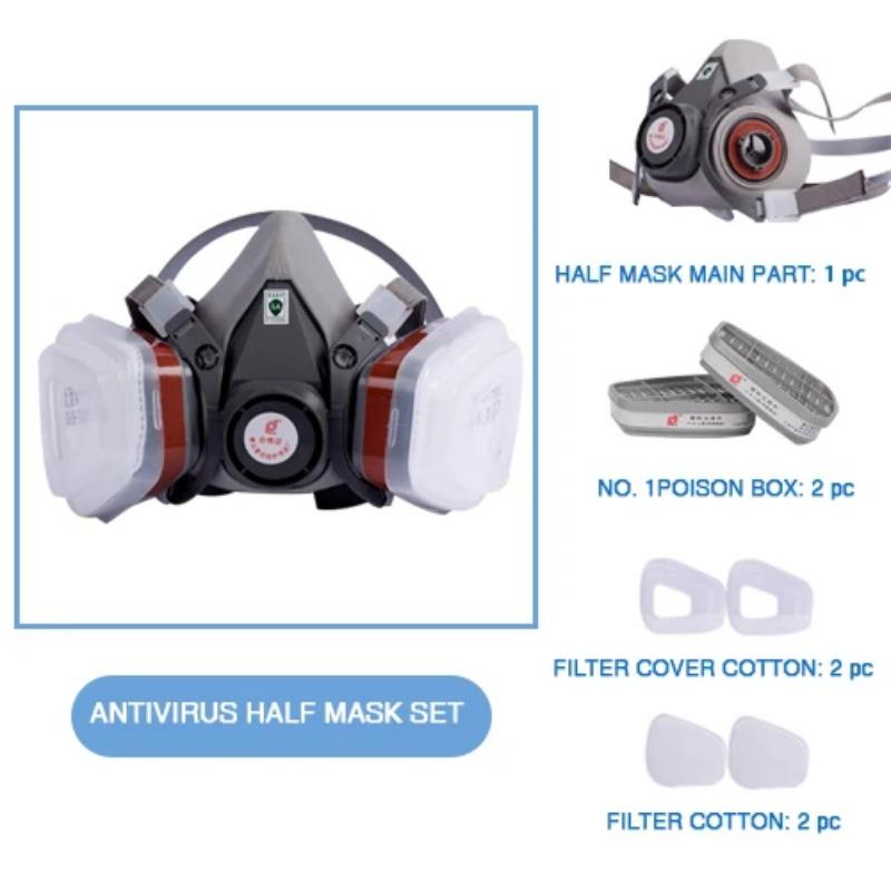 383G Respirator Silica Gel Head-mounted Modular Breathing Mask 4 Models Against Chemical Industry Safety Mask