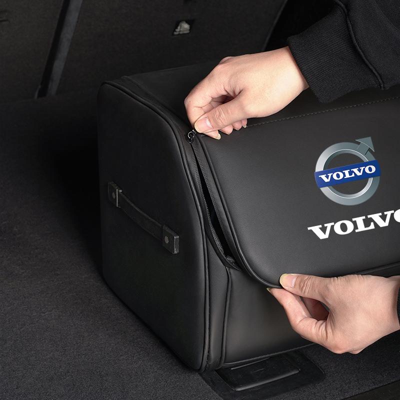 Borsa Portaoggetti in Pelle ad Alta Capacità per Auto Scatola Organizzatrice per Bagagliaio Auto Per Volvo Xc60 Xc90 V40 V60 S60 V50 V90 S80 C40 XC40 V70 XC70 C30