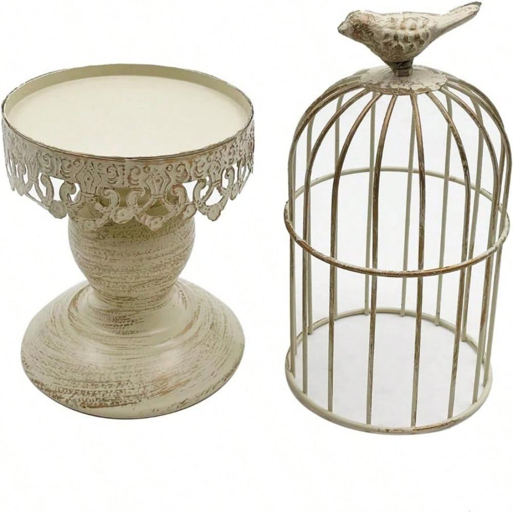 Decorative Birdcage Candle Holder, Vintage Candle Stick Holders, Wedding Candle Centerpieces For Tables, Metal Candlestick Holder Home Decor