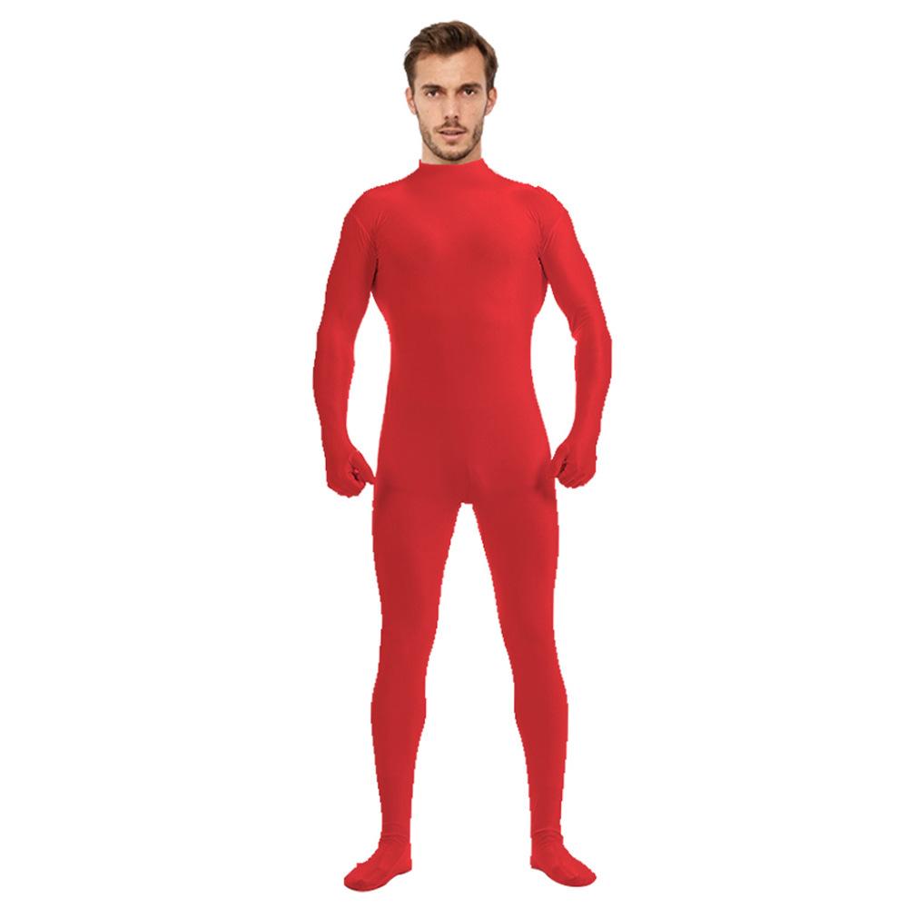 Men's Leaking Head All-inclusive Tights Half-pack Onesie Zentai Solid Color Clothes Dance Clothes Stage Performance Clothes