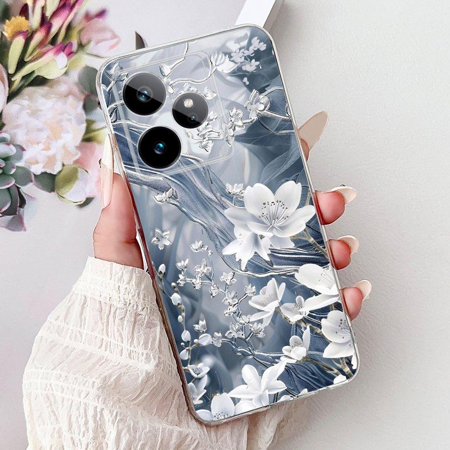 For Realme GT7 2025 Case RMX6688 Cover New Fashion Flower Marble Soft Silicone Phone Cases For Realme GT 7 Pro 7T Realme7 Fundas