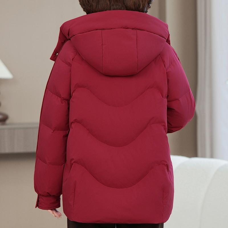 Plus Size XL-6XL Middle Age Women's Short Down Jackets Winter Parkas Hooded Elegant Loose Thick Warm Down Coats Woman Outerwears