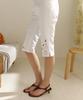 Soltipebeul Cutwork Embroidery Capri Pants [White]