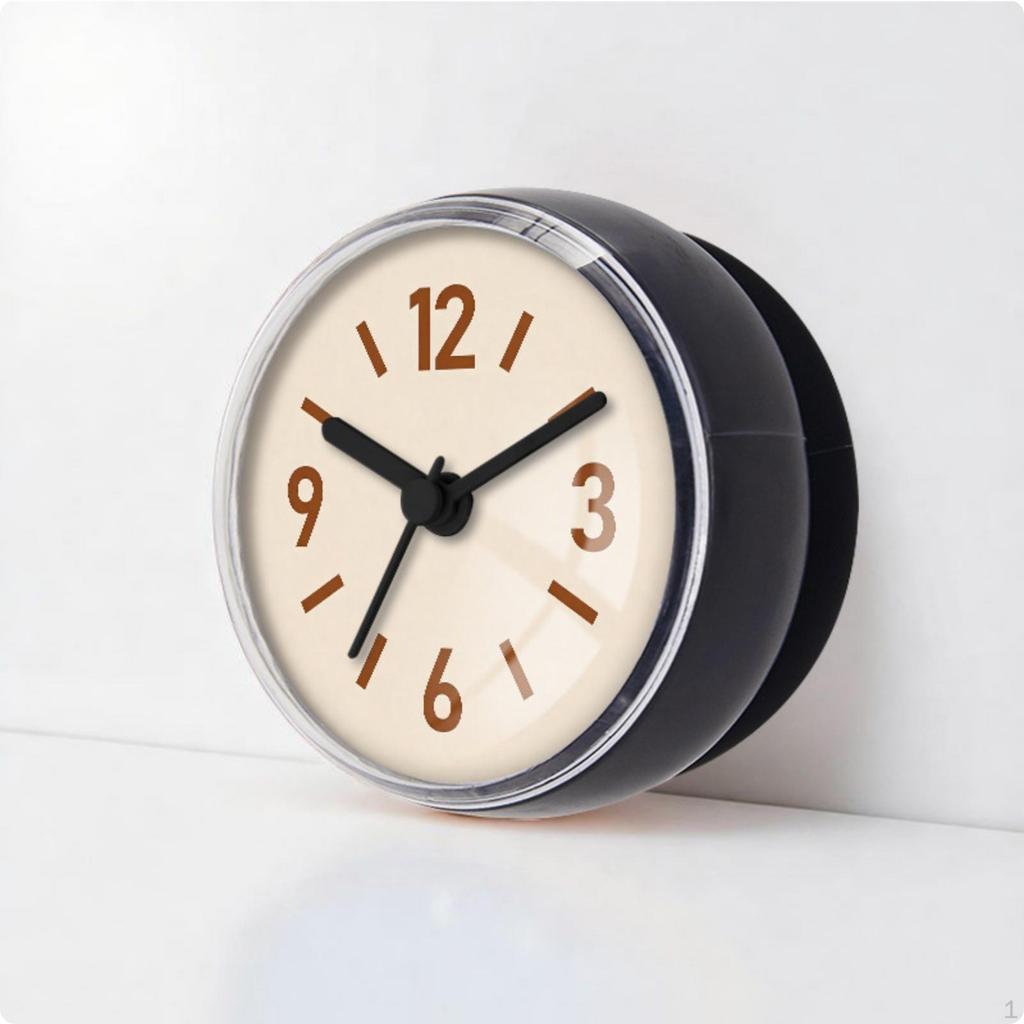 Suction Cup Wall Clock NoTools with WaterResistant for Renters, Students,