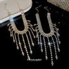 Exquisite Rhinestone Water Drop Tassel Necklace - High-End Retro Court Style Clavicle Chain.