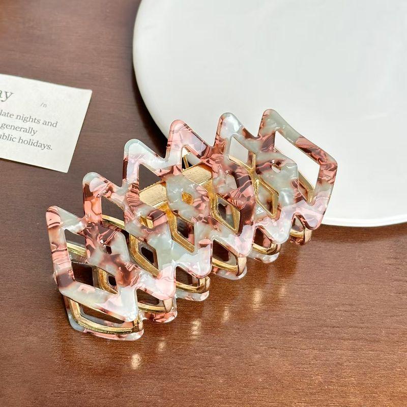 1pc Advanced hollowed out diamond shaped hair clip, simple disc hair clip, alloy shark clip hair accessory