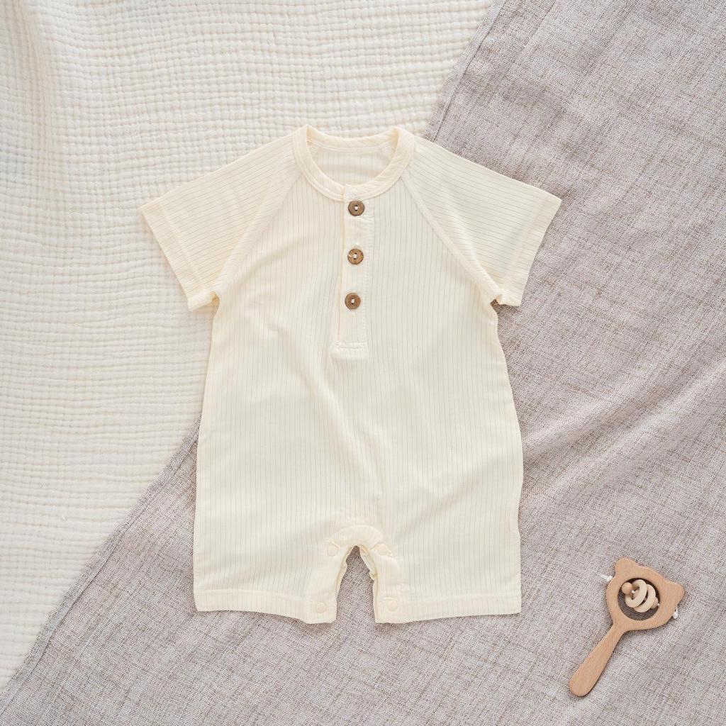Newborn Ultra-Thin Cotton Short-Sleeved Jumpsuit for Summer