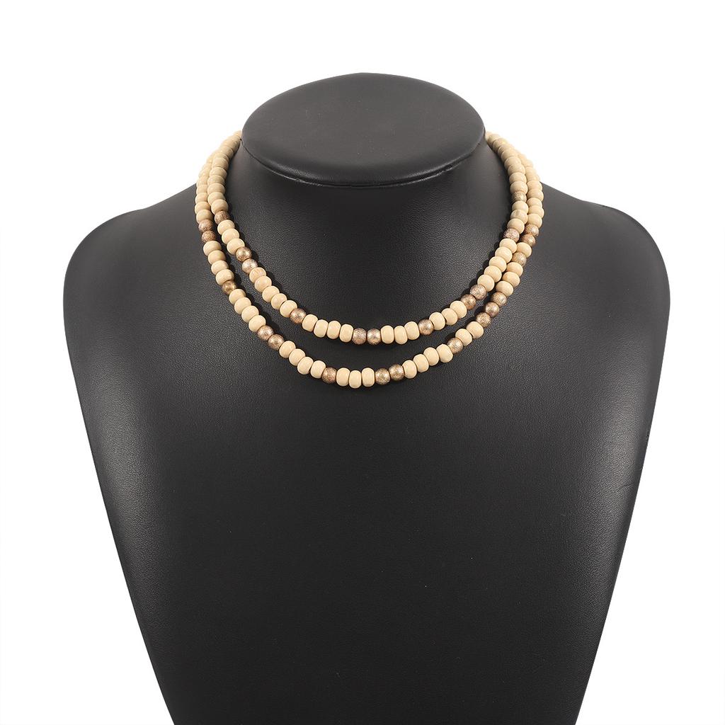 Tooxika Colier cu mărgele din lemn Bohemian Rainbow Guardian, colier cu mărgele, vară, dopamină, colier chinezesc nou