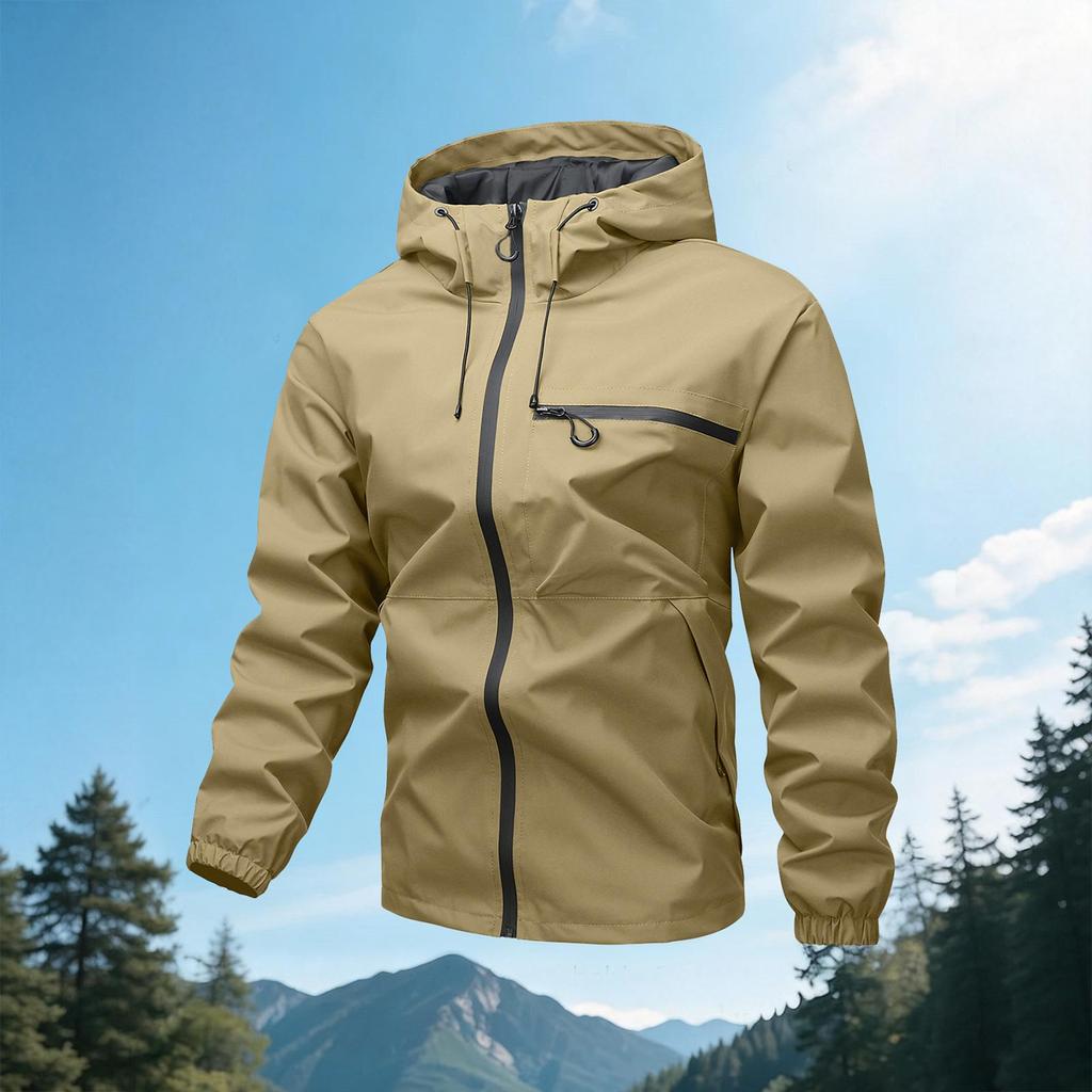 Men's Soft Jacket Windproof Hooded Lightweight Outdoor Jacket for Spring and Hiking Casual