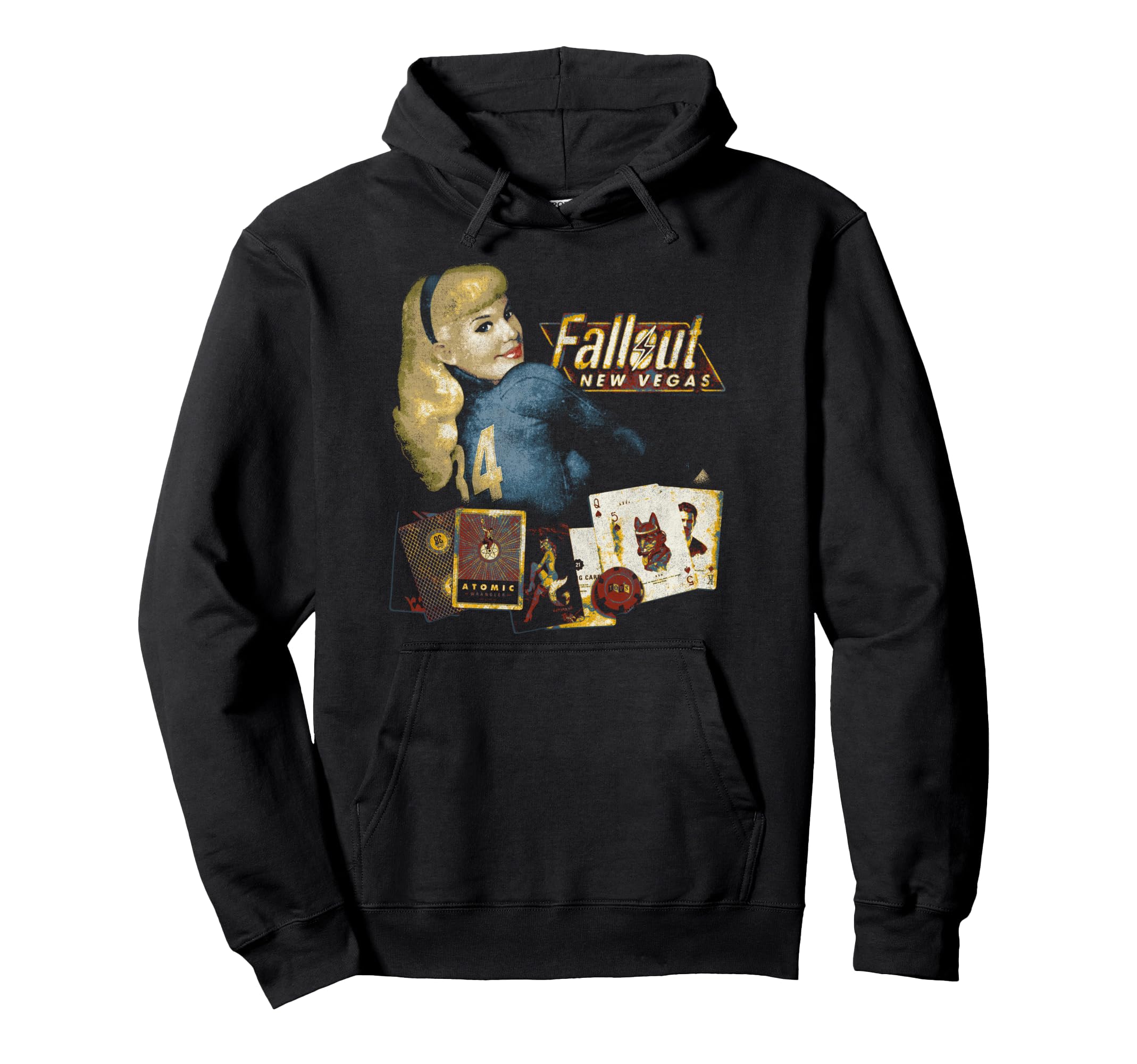 Худи Fallout New Vegas Винтажное Потертое Пин-ап Казино Видеоигра