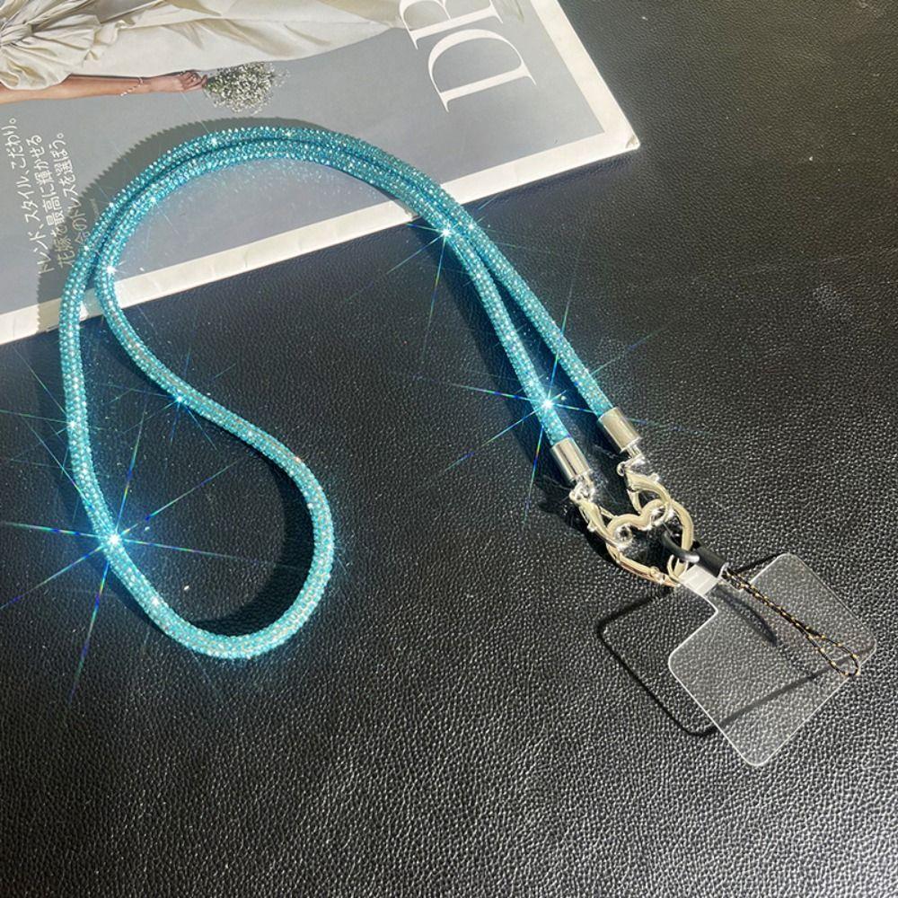 Glitter Crystal Rhinestone Phone Lanyard Bright Bling Bling Phone Case Chain Straps Phone Anti-lost Rope Phone Accessories