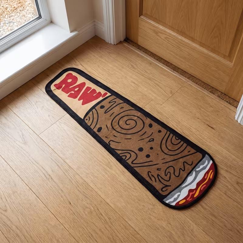 Creative Cigar-Shaped Rectangular Rug, Soft Non-Slip Entryway Mat, Bedroom and Living Room Rug, Home Decor