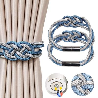 2 Pack Strong Curtain Tiebacks Modern Simple Drape Tie Backs Convenient Decorative Weave Rope Curtain Holdbacks Window Curtain