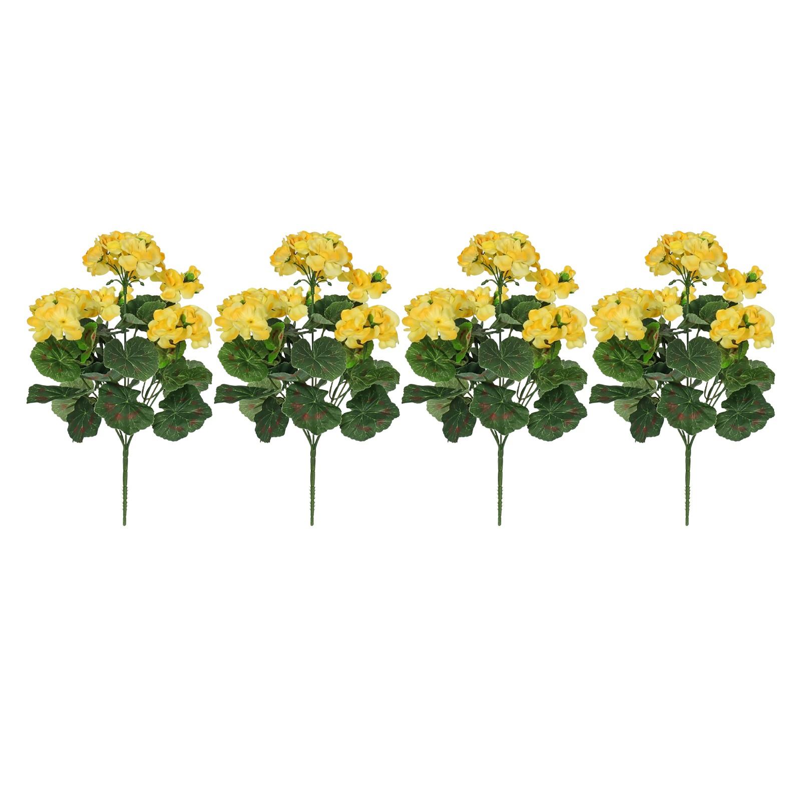 

4 связки искусственных цветов, уличные цветы, устойчивые к ультрафиолетовому излучению кустарники для подвешивания в саду, крыльце, оконная коробка 4 шт. One Size жёлтый