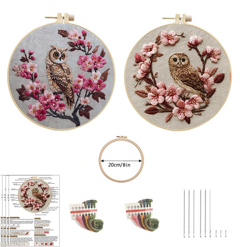 Owl Embroidery Handmade DIY Kit - Original Material Package