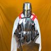 Full Templar Knight Armor Suit | Polished Medieval Roman Steel Armor with Display Stand  Ideal for Home Décor
