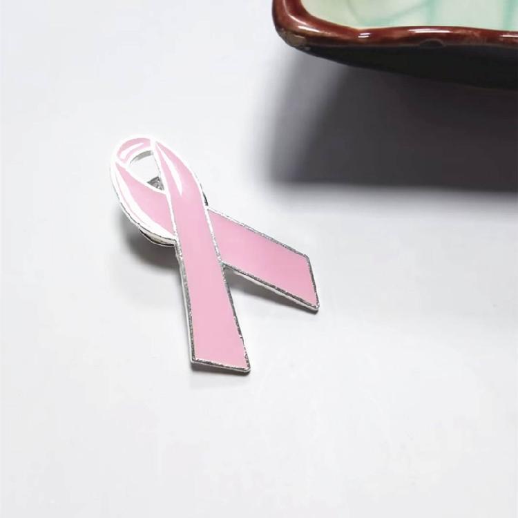 Glitter Ribbon Breast Cancers Enamel Pins Prevention Awareness Badge Brooches