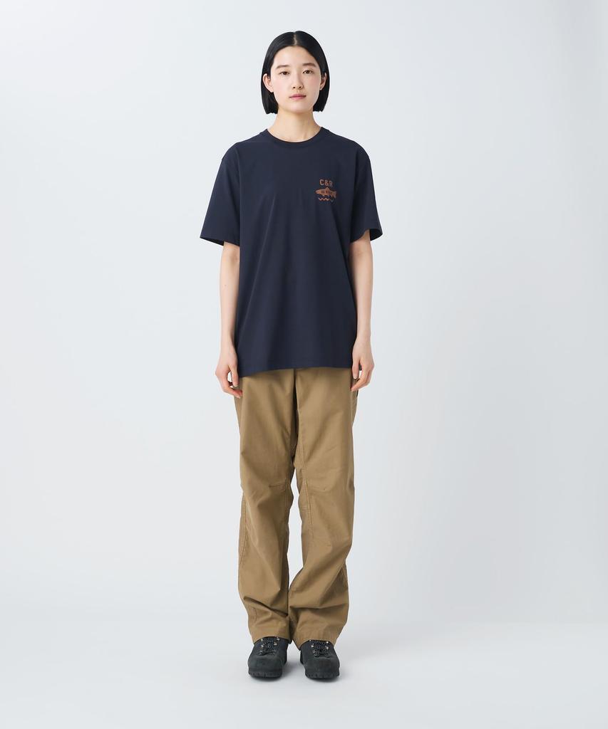 Snow Peak Trad Label Field Plating Short XL T-Shirt SPTL-TS-26SU909 T-shirt, Sleeve, Men's/Women's, Navy,