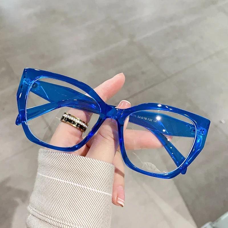 Big Cat Eye Optical Eyeglasses Frames for Female Designer Stylish Luxury Anti Blue Light Computer Eyewear Ladies Eyewear