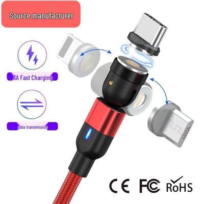 3-in-1 540° Rotating Magnetic Fast Charging Cable, 3A Blind Suction Phone Charger