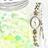 Used [New Battery] SEIKO ALBA 4P Color Stone Ladies Watch Oval V400-5100 050502