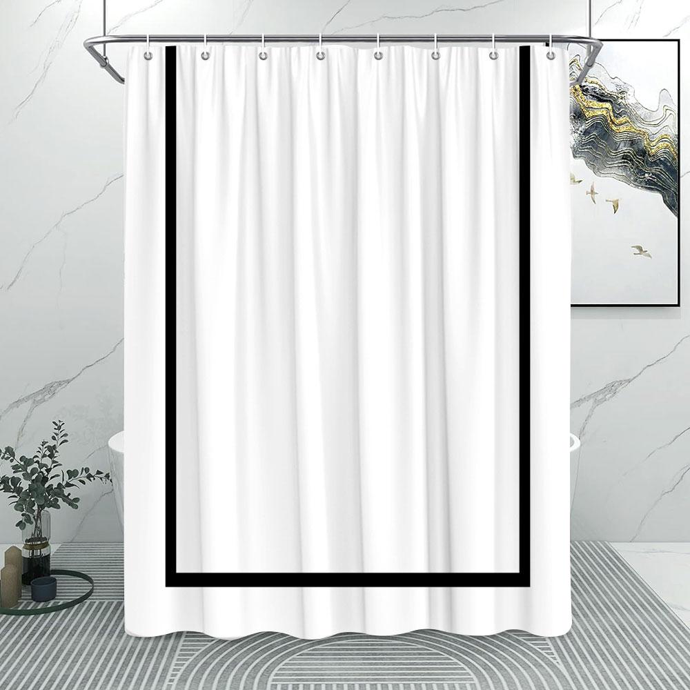 Tenda da Doccia alla Moda a Righe Grigie Motivo a Linee Semplici Moderne Casa Poliestere Stampato Tende da Doccia Arredamento Bagno Con Ganci