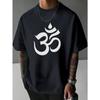 European Sizes Whether Sacred Om Symbol Art Pure Cotton Men's T-shirt Comfort Fit