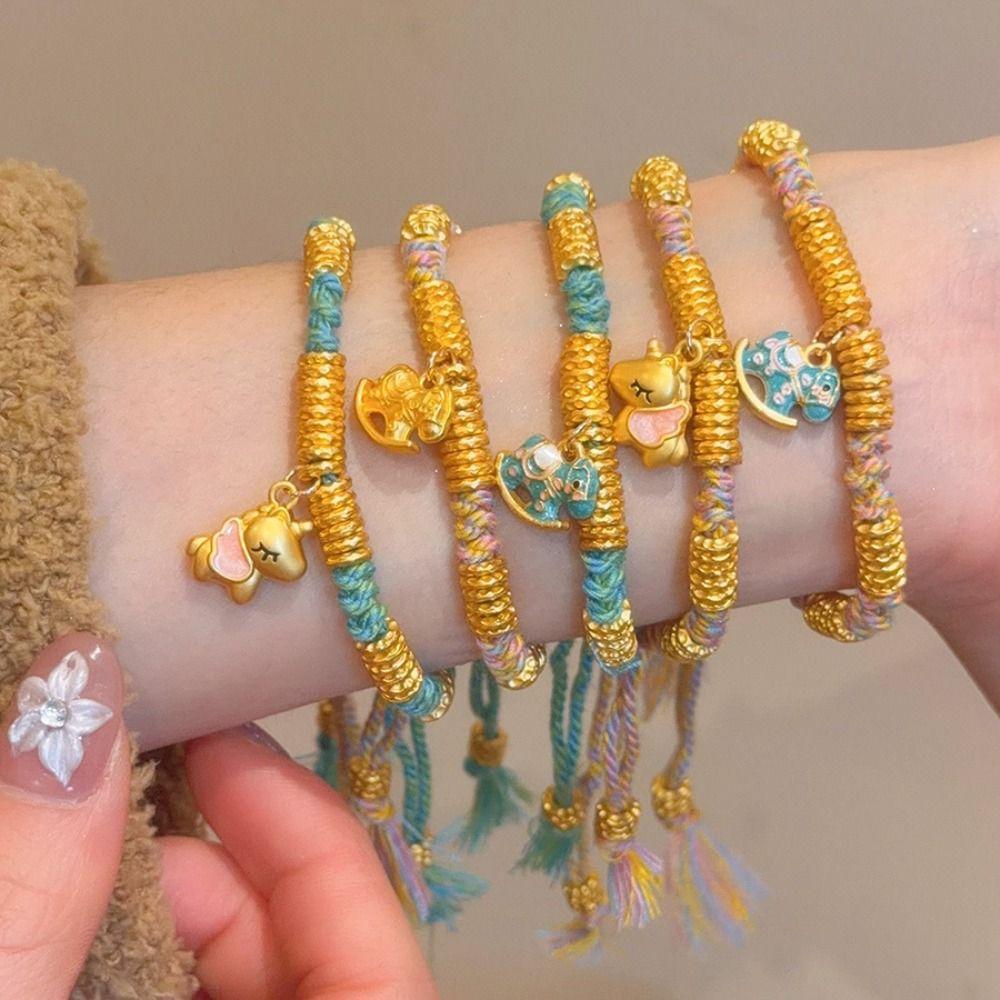 Hand-woven Zodiac Horse Bracelet Year of The Horse Chinese Red Handrope  Spring Festival