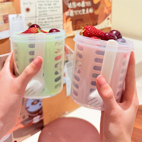 Salátová miska 501-600 ml Potravinářský PP Nepropustná Přenosná salátová krabička s víkem Vylepšená