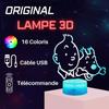 Lampe de Chevet 3D LED, Tintin et Milou, 16 Couleurs , Tactile, Décorative , Idée Cadeau