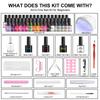 36 Colors Gel Nail Polish Set with LED Light, Full Manicure Tools Kit, Quick Dry Long Lasting Salon Home Use