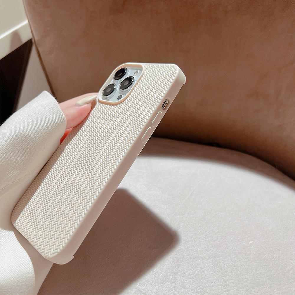 For iPhone 15 Pro Max TPU Case Woven Texture Shockproof Phone Cover