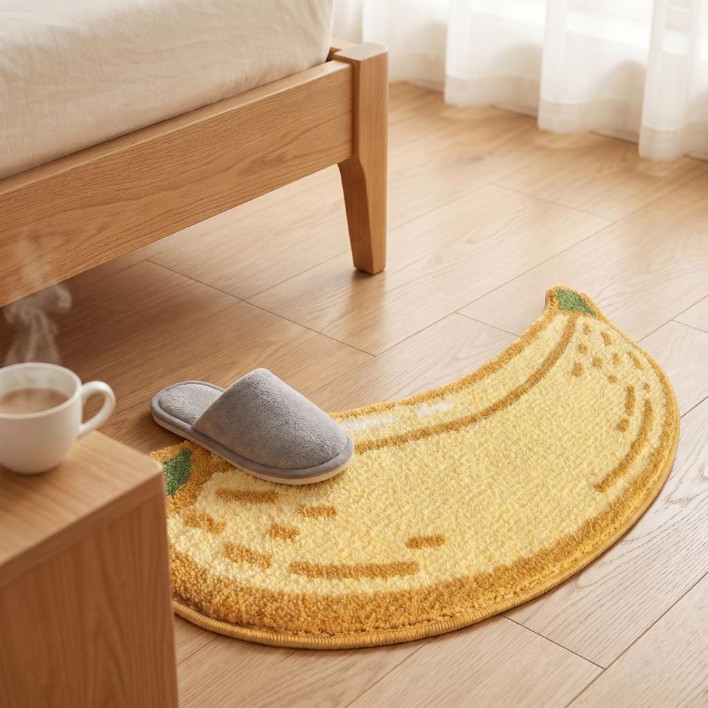 Tappeto da Bagno Morbido in Peluche di Fibra di Banana Assorbente Tappeto per Bagno Antiscivolo Tappeto per Pavimento Tappeto Decorativo per Pavimento