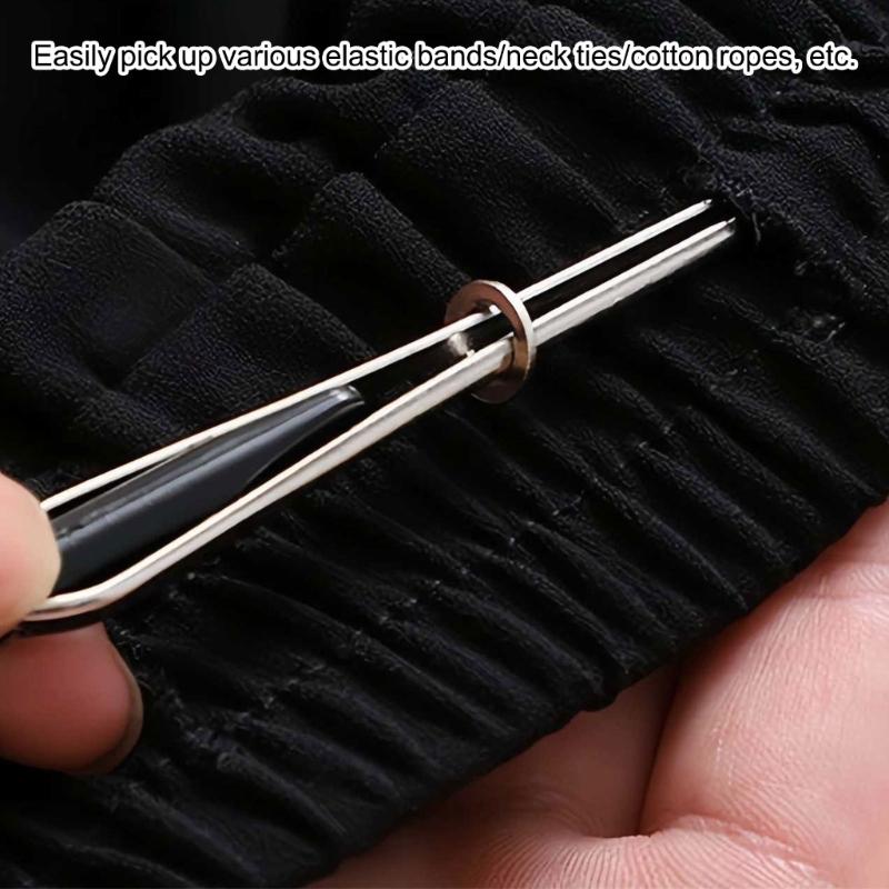 4Pcs Metal Elastics Cord Threader for Sewing Projects Smooths Designs Tool