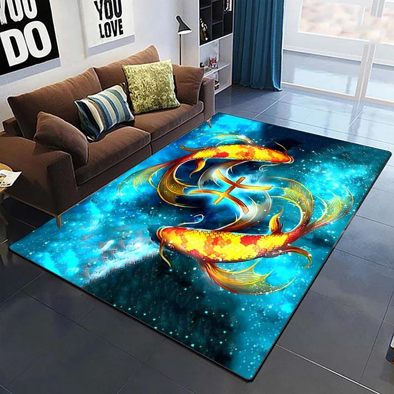 Modern Chinese Koi Tai Chi Yin Yang Area Rug Living Room Carpet for Children Play Home Deco Anti-slip Floor Mat and Carpets Gift