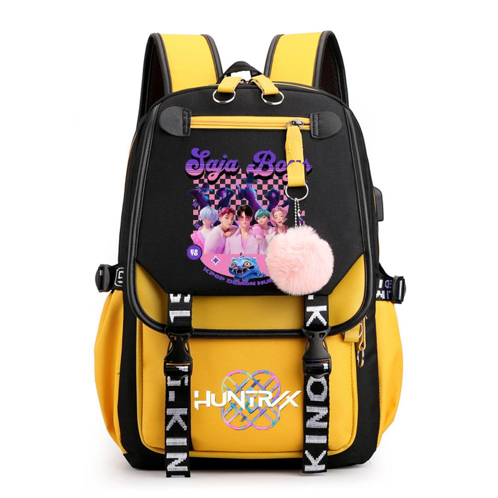 Anime Niedlicher Cartoon K-Pop Bedruckter Rucksack Schultasche für Teenager Schüler Mädchen Junge Bücherrucksack Große Kapazität Wasserdicht Reisetasche Kindergeschenk Rucksack