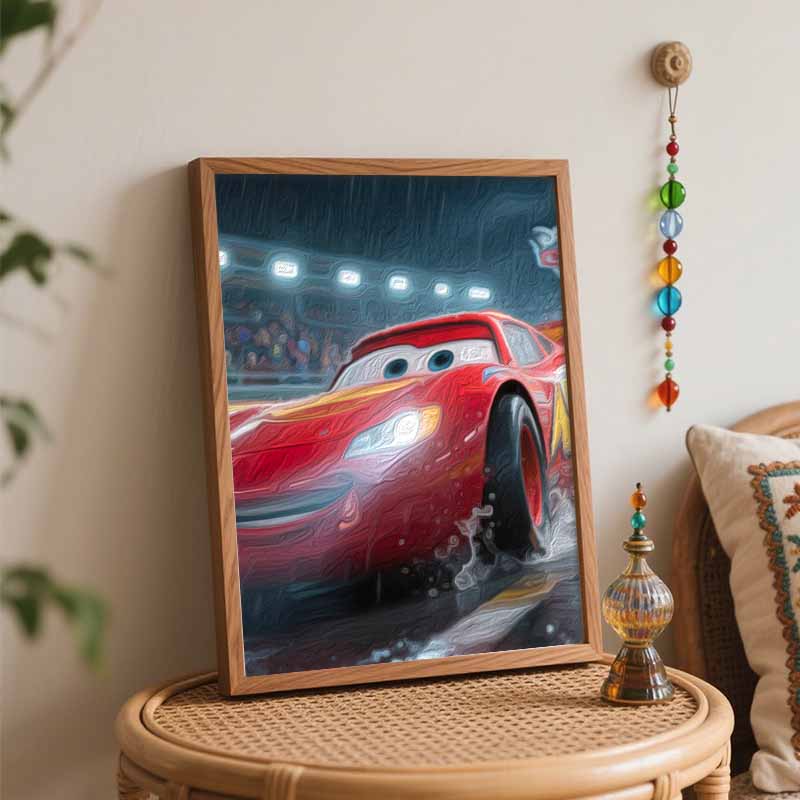 Disney Lightning McQueen Cars Digital Oil Painting Art Kit Hand Painted Home Decor