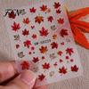 Fall Nail Decorations Autumn Maple Leaf Stickers, Self-Adhesive Leaves Decals, Decoration Supplies Women Embossed Manicure Stickers for Home and Salon