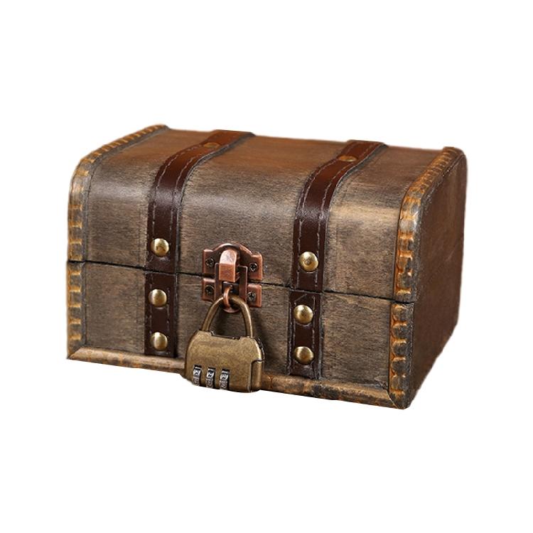Decorative Treasure Box Vintage Wooden Large Desktop Storage Boxes for Jewelry
