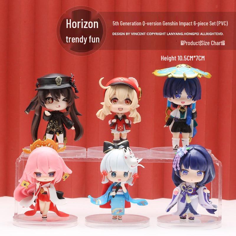Genshin Impact Figures: Paimon, Klee, Hu Tao, Keqing with Sword - Heroic Anime Display Ornaments
