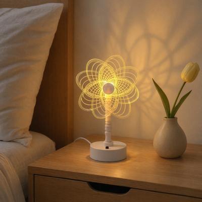 Acrylic Sunflower Night Light, 3D Engraved LED Desk Lamp, USB/Battery Powered Bedside Mood Light for Girls Bedroom Desk Decoration