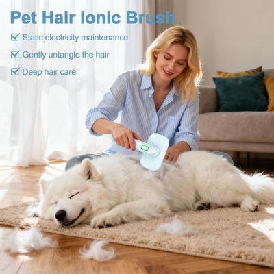 Brosse autonettoyante pour la mue, brosse de toilettage pour chien pour la mue, antistatique, douce pour la peau, outil de retrait des poils d'animal de compagnie pour chat pour les poils lâches