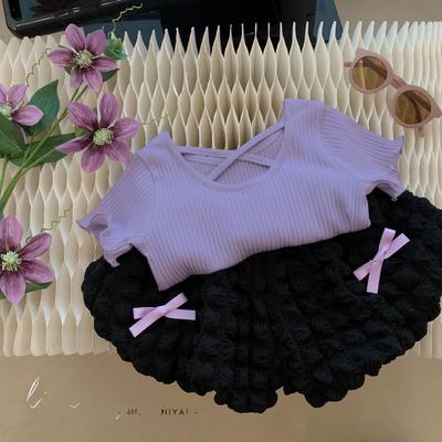 2023 Korean-Style Floral Summer Two-Piece Outfit for Baby Girls