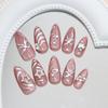 Cat's Eye Shining Star  Bow Shining Sweet Nail Art 24 Pieces