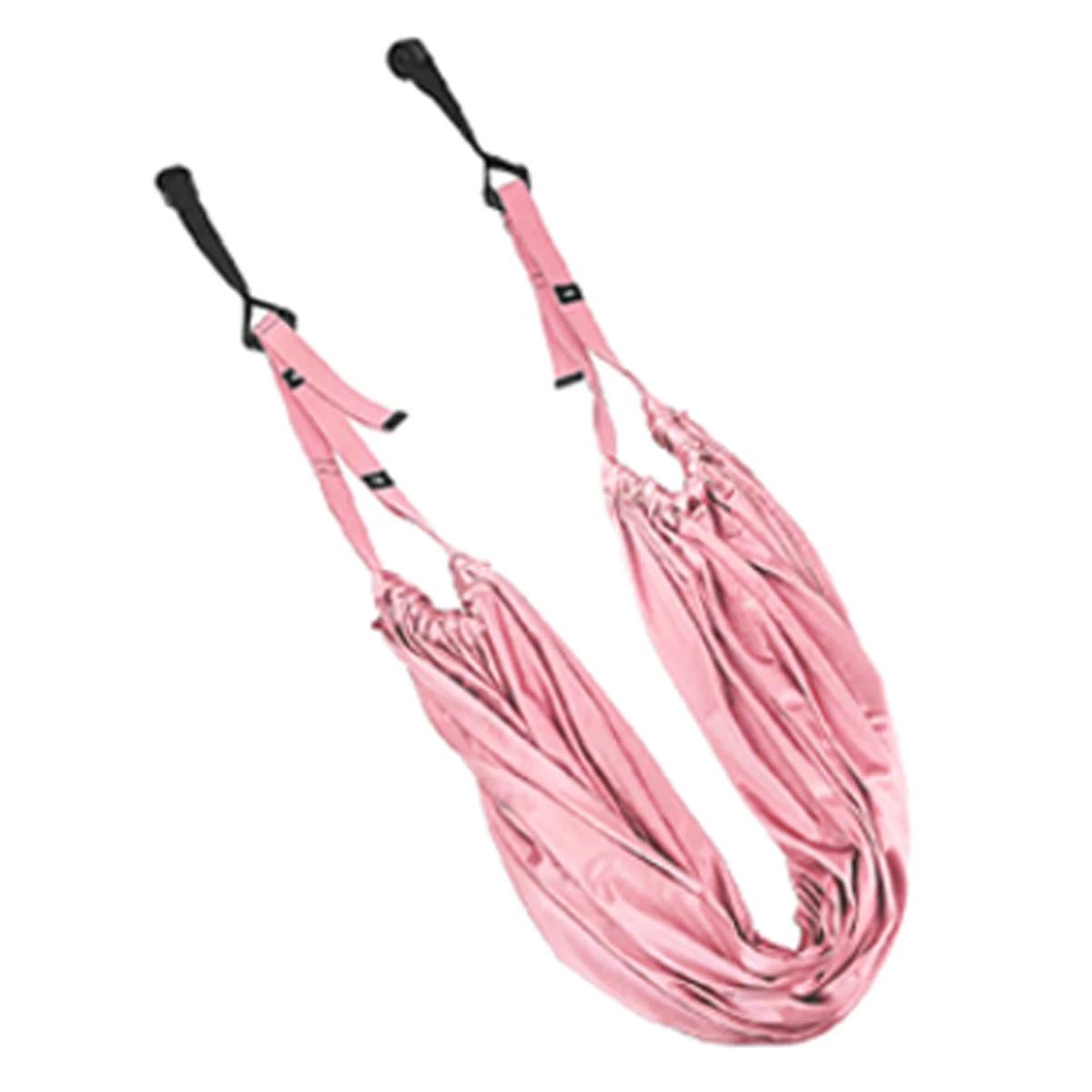 Aerial Yoga Strap Pull Rope Woman Hammock Stretch Leg Splits Trainer Female Gym Belt Aerial Hammock Swing Stretching Inversion розовый