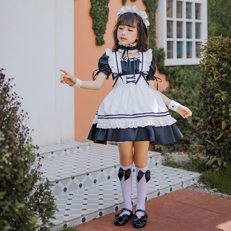 Blue Alice Girls Maid Clothing Girls Cute Lolita Dress Kids Princess Dress Lolita