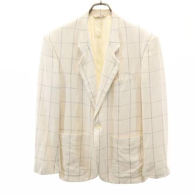 90s Made In USA Old Windowpane Check Pattern Tailored Jacket Men's Used
